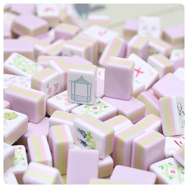 Set Completo di Tessere Mahjong Stile Americano in Acrilico Trasparente con Numeri Inglesi, 166 Pezzi, Gioco da Tavolo per Famiglia