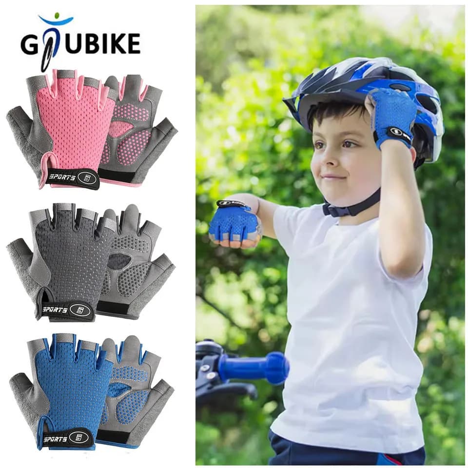 GTUBIKE Half finger cycling gloves for outdoor sports for boys and girls, slim summer spring gloves and breathable anti-slip, riding bicycle