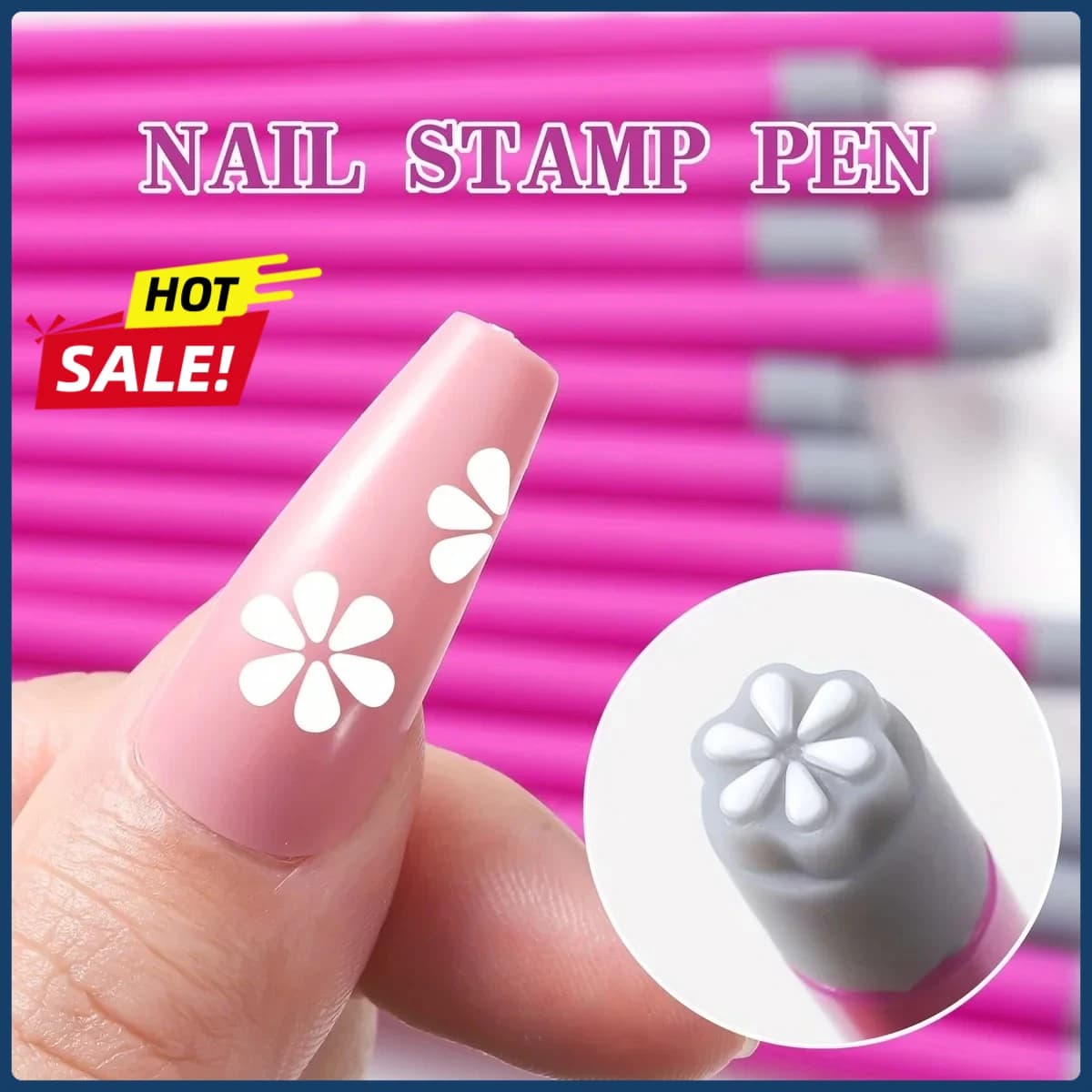 Set 4 Pezzi Penne per Nail Art, Strumenti per Decorazione Unghie con Motivi Floreali e Farfalle, Attrezzi per Punteggiatura, Lucidatura e Disegno