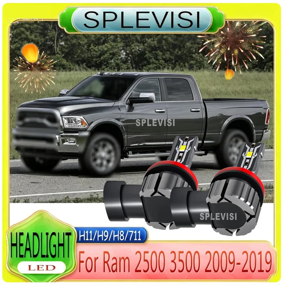 Car LED Lights Headlight Low Beam Bulbs - Smooth Night Driving For Ram 2500 3500 2009 2010 2011 2012 2013 2014 2015 2016-2019