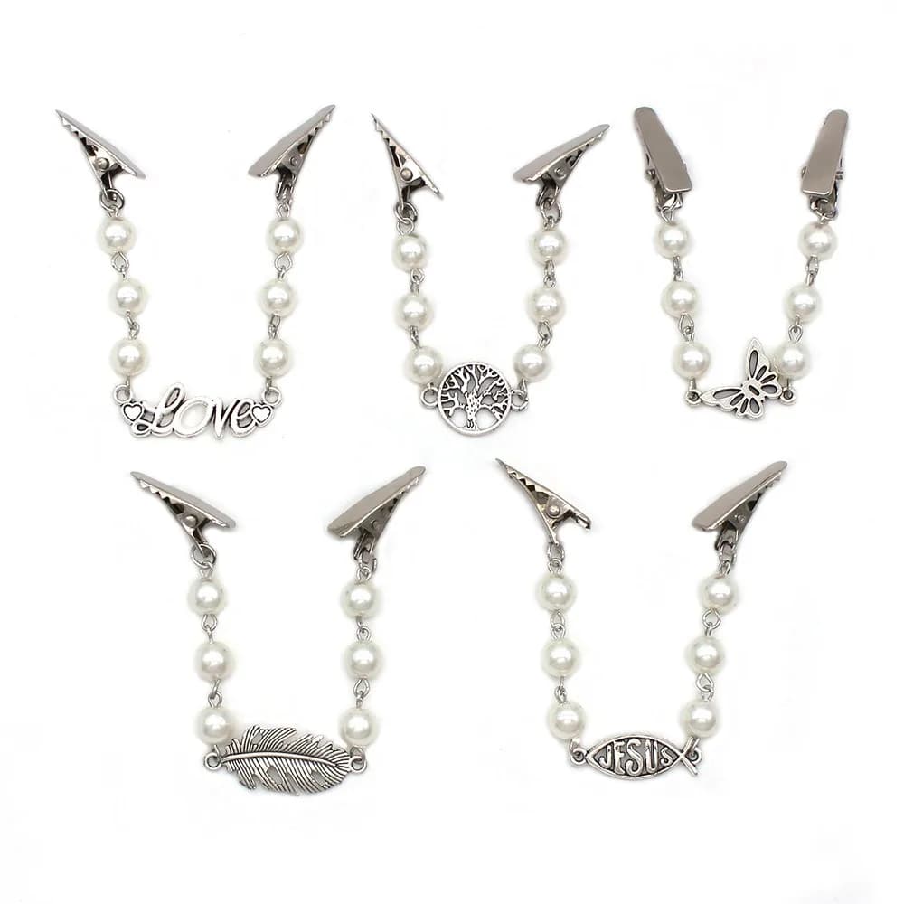 1 piece vintage shirt dress cardigan clip beads waist clip cinch sweatshirt clip pins jacket for women girl clothing