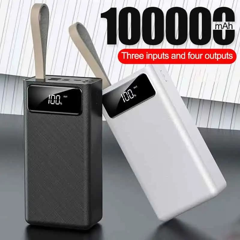 Banca di potere 100000 mAh Ricarica portatile Poverbank PowerBank Caricabatteria esterno Powerbank 80000 MAh per Xiaomi iPhone