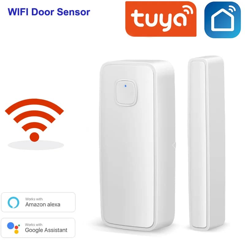 Tuya Window Magnetic Wifi Smart Door Sensor Guard Against Thieves Rilevatore di allarme Sistema antifurto intelligente Controllo vocale
