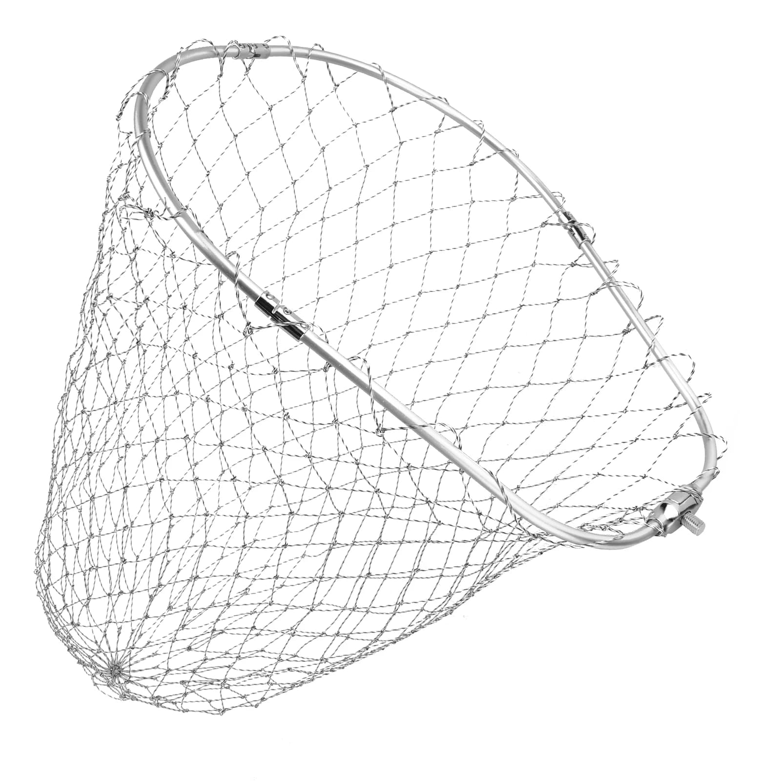 SANLIKE Rete da pesca pieghevole ovale in alluminio Rete da immersione in nylon da 12 mm Leggera e resistente alla corrosione per acqua di mare e acqua dolce