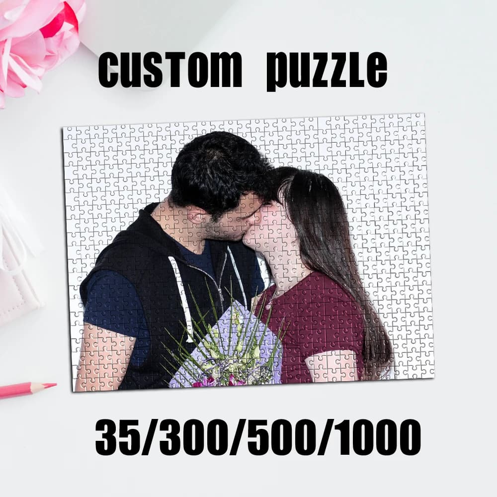 Puzzle personalizzato con foto di coppia da 35/300/500/1000 pezzi per compleanni, matrimoni, autunno/inverno, inaugurazione della casa