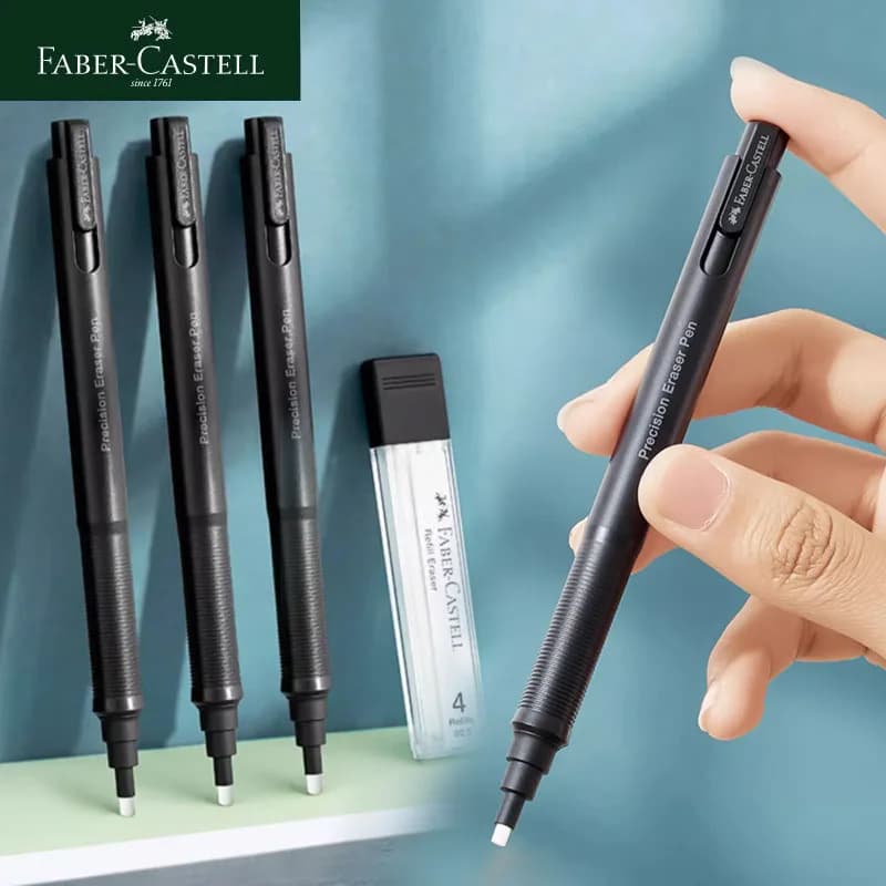 Faber-Castell Precision Tip Pen-Style Eraser Refillable Round 2.5mm Art Pencil Eraser Professional Drawing Rubbing Stationery