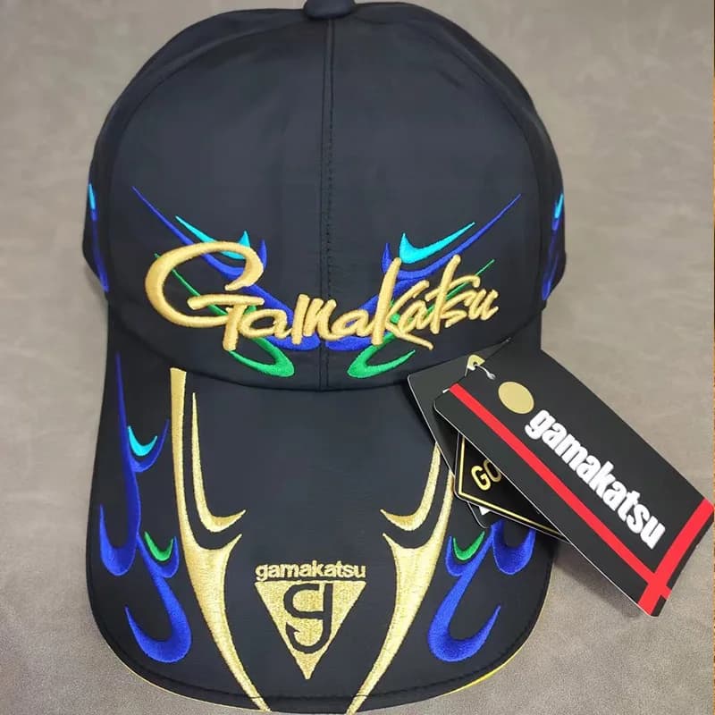 2023 Gamakatsu Fishing Hats for Men Breathable Embroidered Baseball Cap UPF Sun Protection Hat Adjustable Fishermen Hat GM-9819