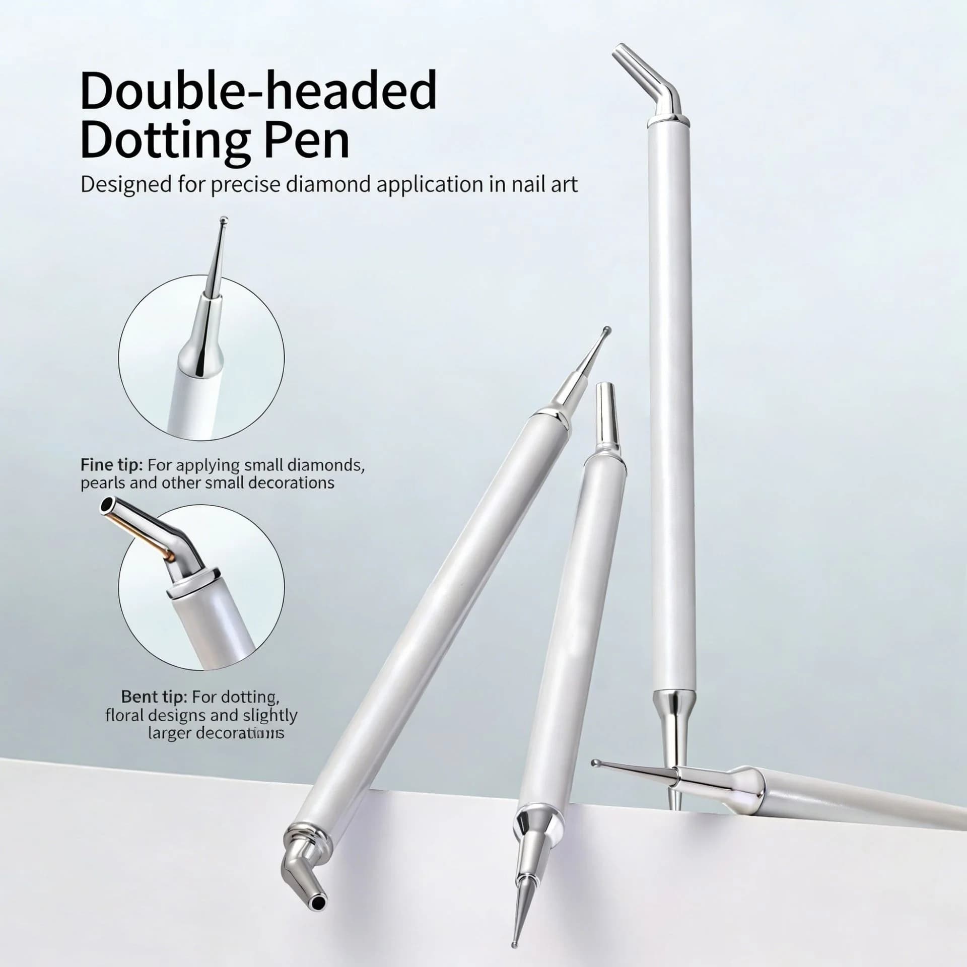 1 Pezzo Penna Doppia Punta per Nail Art con Punta Autoadesiva, Strumento per Applicare e Raccogliere Strass, Attrezzo Professionale per Nail Art