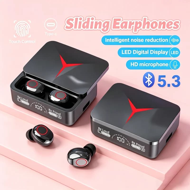 Cuffie Wireless Originali TWS M90, Auricolari da Gaming, Bluetooth 5.3, Auricolari Sportivi, Cuffie Musicali