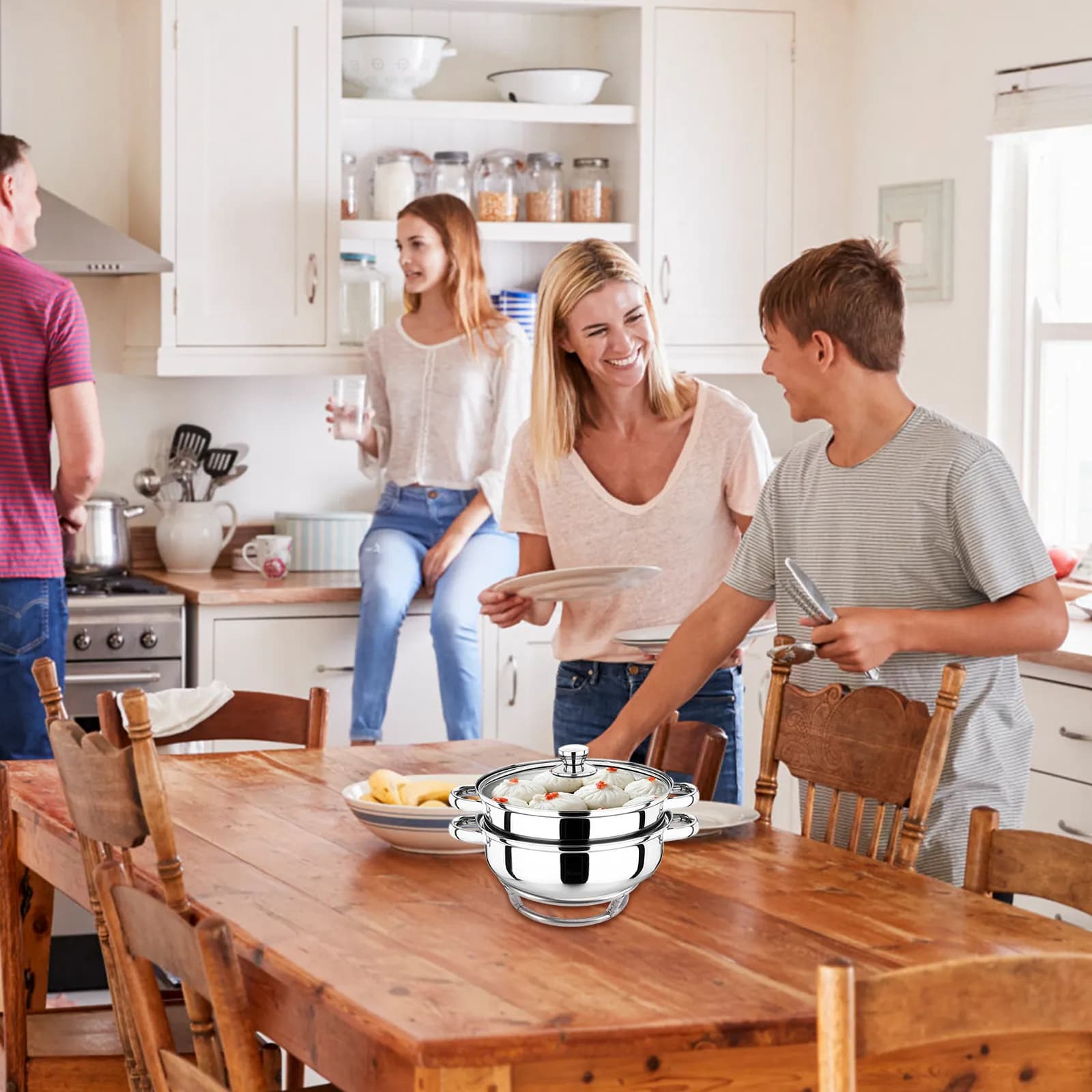 2 Pieces Stainless Steel Rolling Support for Pots and Panels, with Ring, Stable and Thermal Insulating, for Home Use in Kitchen