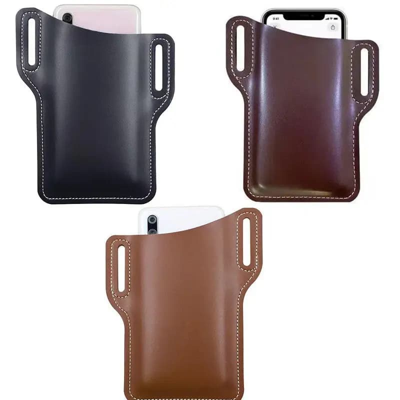 New Fashionable PU Leather Phone Case, Multifunctional, with Support and Running Waist