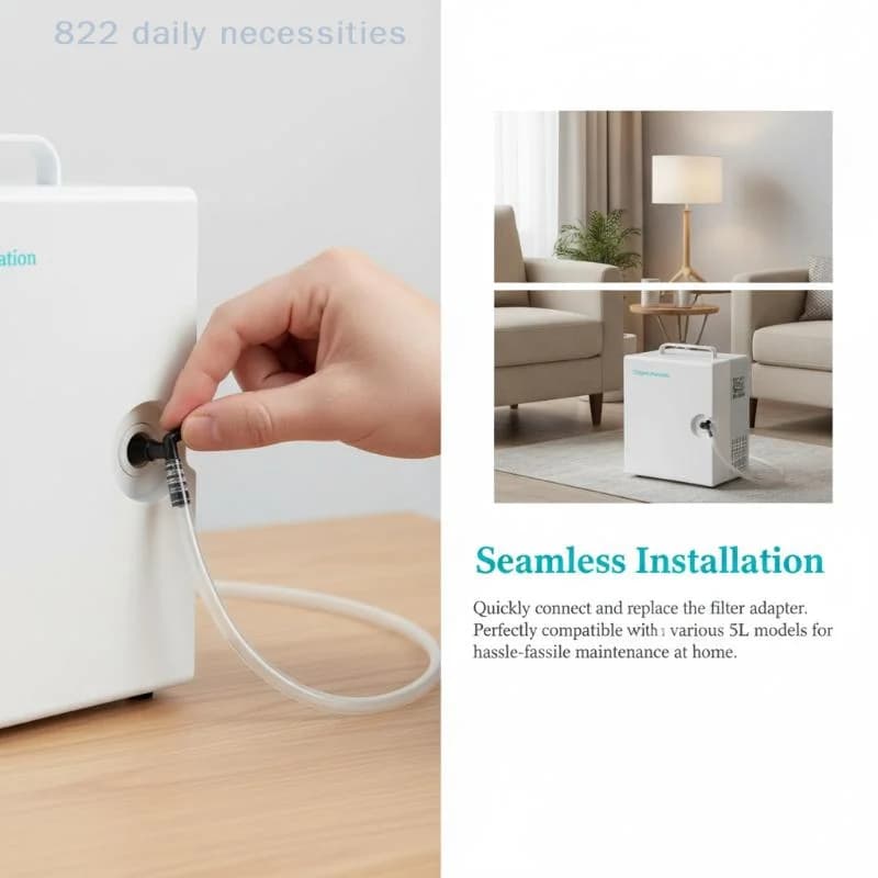 Accessorio per umidificatore, connettore per tubi, adattatore universale, parte di ricambio per tazza medica, strumento sanitario durevole per uso familiare