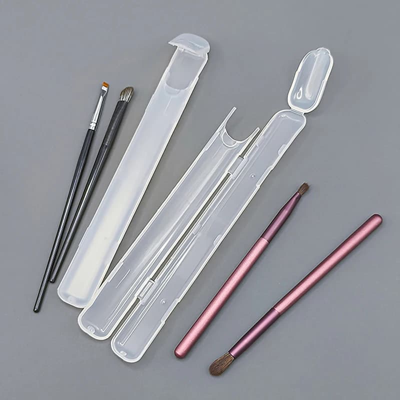 【WHB】Scatola trasparente per riporre pennelli da trucco con coperchio, organizer per matite per sopracciglia, pennelli da trucco, custodia per bacchette, strumento di bellezza