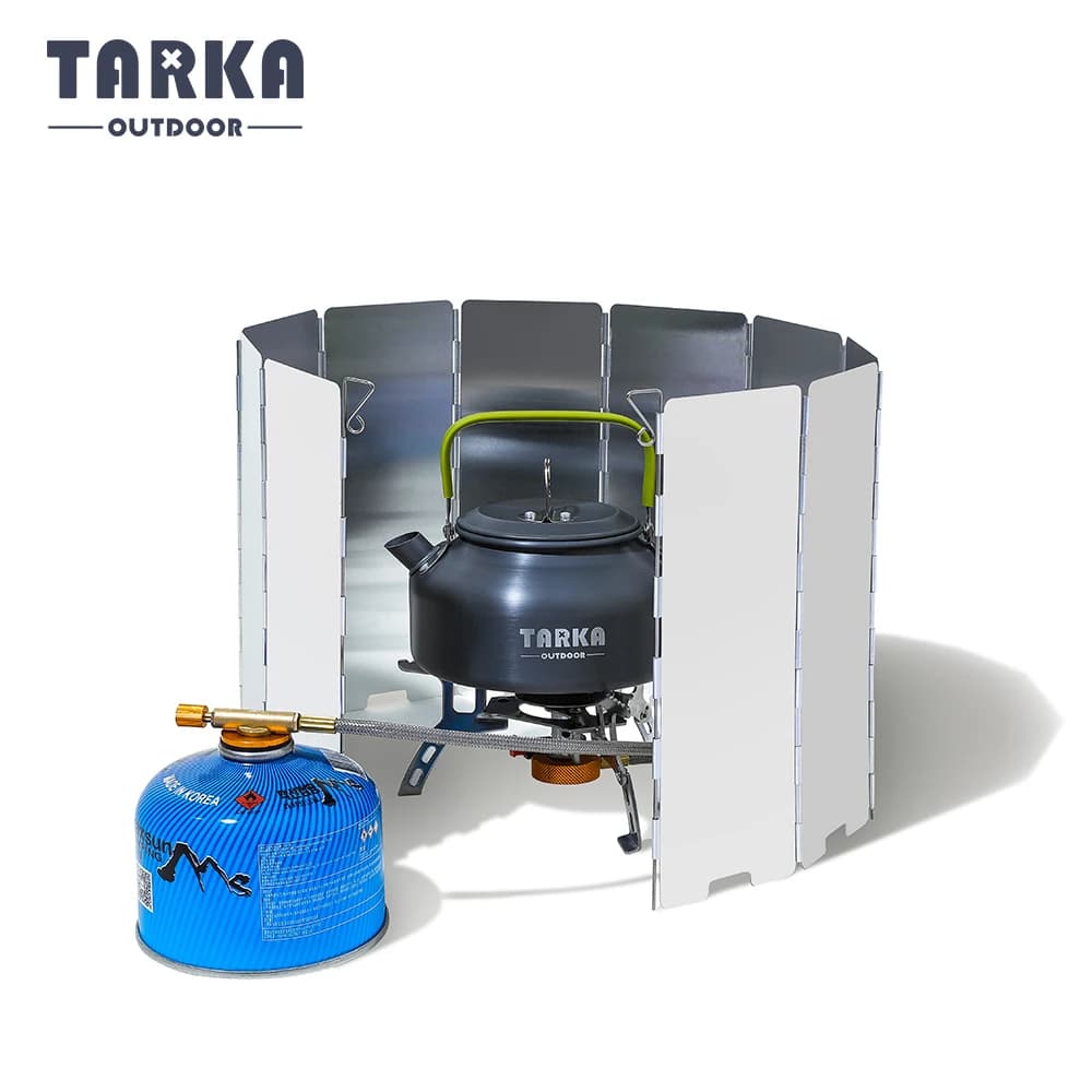 TARKA outdoor gas stove windshield Folding gas heater Camping burner screen Hiking Survival Accessories Motorhome Supplies
