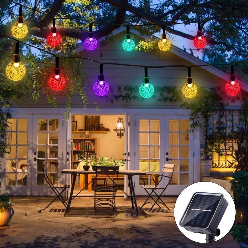 Solar String Lights Garden 50/20 LED Outdoor Waterproof Crystal Ball Fairy Light Home Patio Yard lampada per la decorazione dell'albero di natale