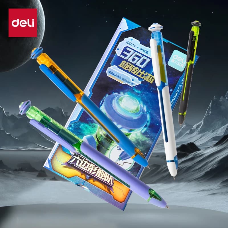 Deli 4/8 pz 0.5mm Inchiostro Nero Penne Gel ad asciugatura rapida Forniture per ufficio Penna per firma Forniture per studenti scolastici Regalo di cancelleria