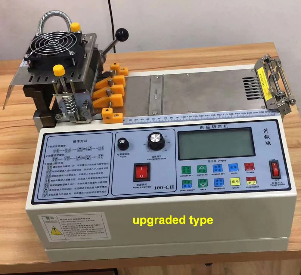 Computerized Automatic Velcro Tape Cutting Machine Hot & Cold Knife Programmable Cutter For Webbing, Ribbon, Elastic & Zipper