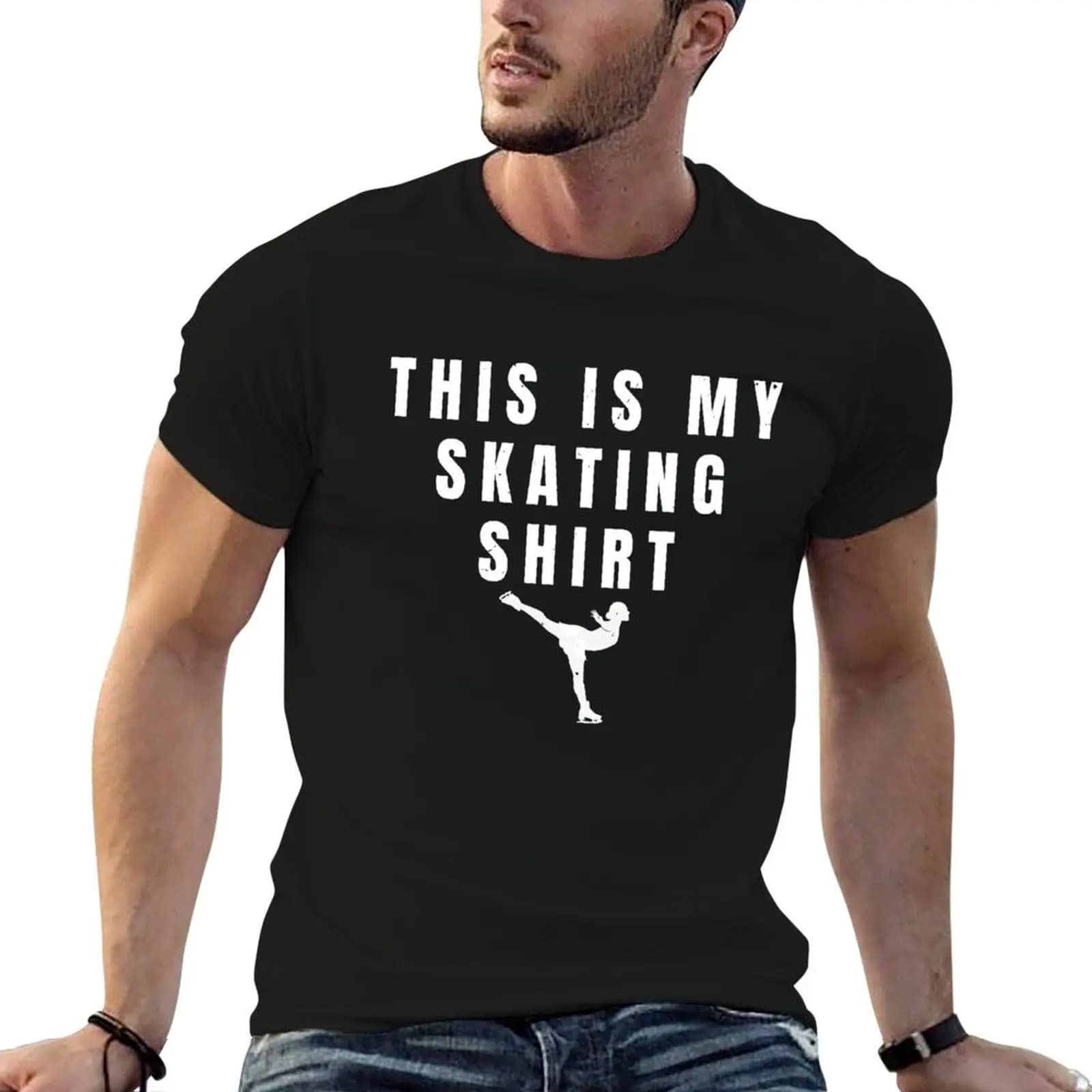 Maglietta per pattinaggio su ghiaccio da donna, maglietta regalo per pattinaggio su ghiaccio, t-shirt in cotone 100%, t-shirt da uomo in cotone morbido
