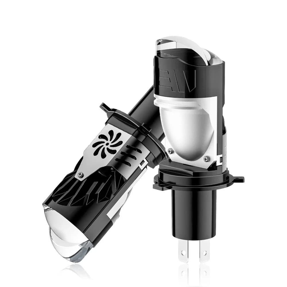 H4 Bi LED Mini Lente per proiettore LED Lampadina per fari per auto Lampadina CANBUS H4 Lampadina per fendinebbia a luce alta e bassa 12V Auto Moto Mini lente