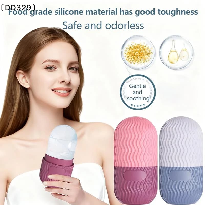 Stampo in silicone a forma di cubo, stampo per massaggiatore con rullo di ghiaccio, per impacchi di ghiaccio per il viso, strumenti per la cura della pelle, per eliminare le borse sotto gli occhi, riutilizzabile, lenitivo〔DD329〕