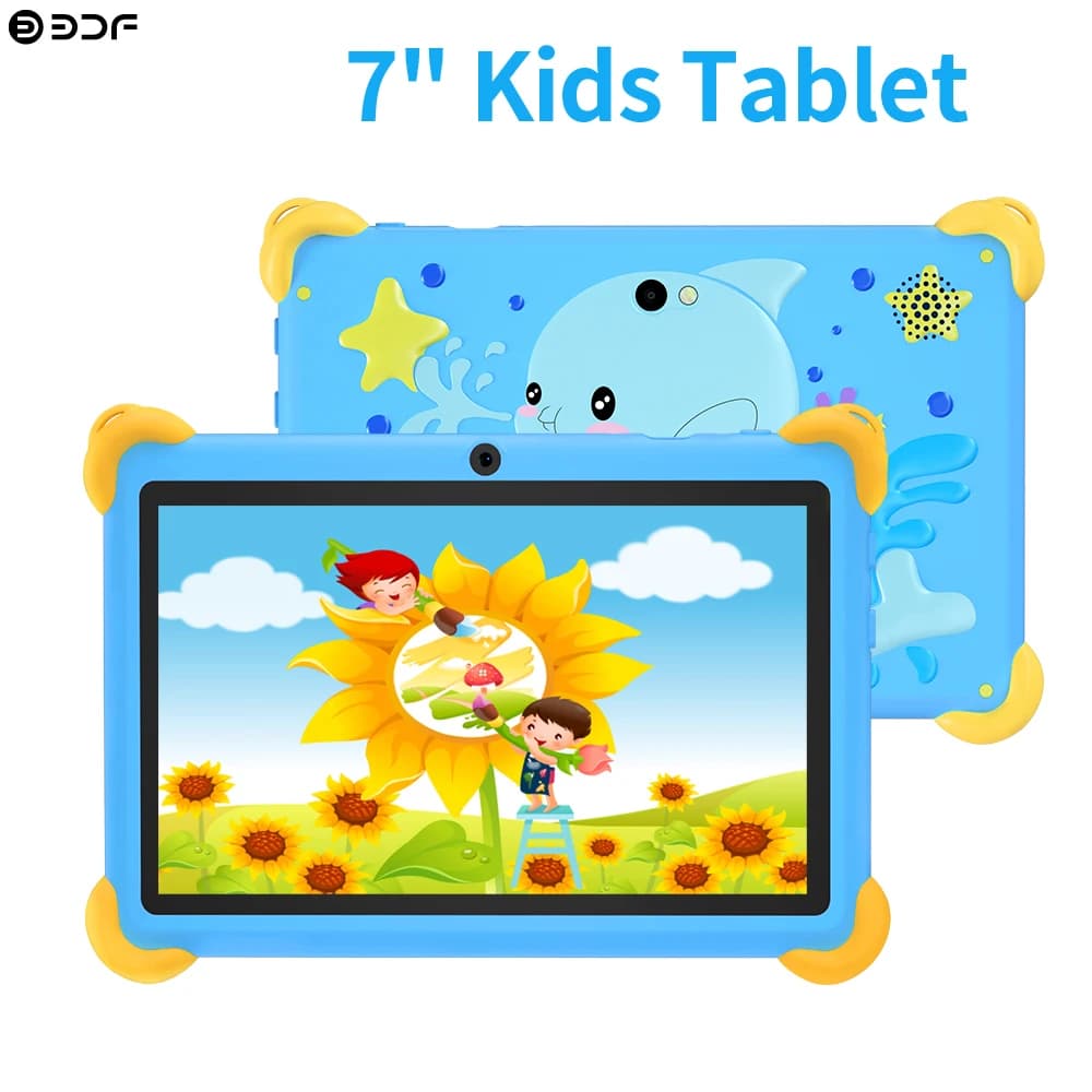BDF Nuovo tablet per bambini da 7,0 pollici Android 13, 4 GB Ram 64 GB Rom, giocattoli per bambini, batteria da 4000 MAH, Bluetooth, WiFi, bambini che imparano l'educazione