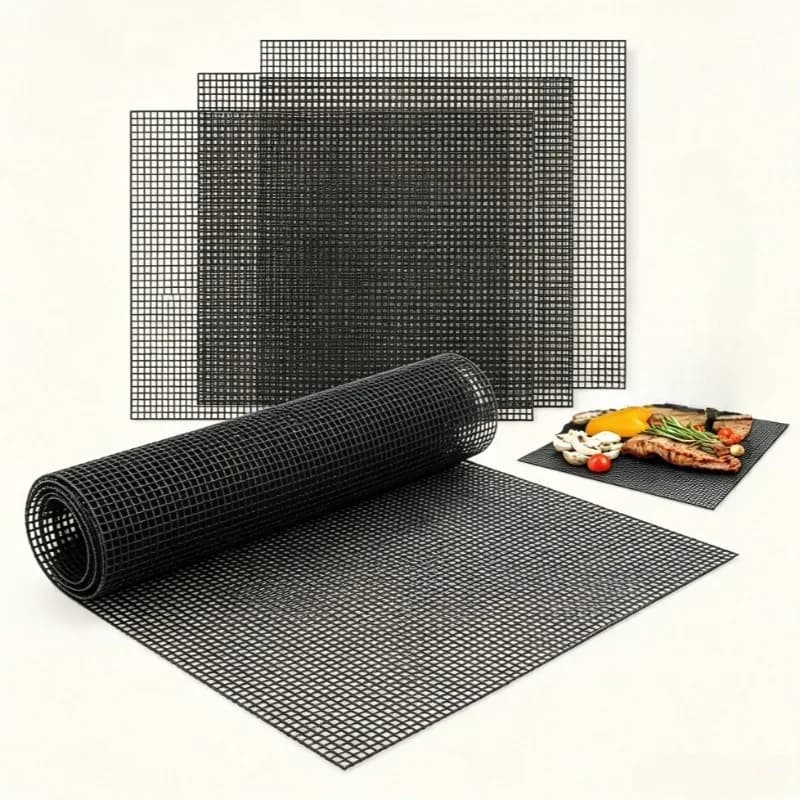 Grill Mesh Mat Set of 5, Reusable BBQ Heavy Duty Barbecue Grilling Net for Outdoor Works on Gas, Charcoal, Pellet Grill