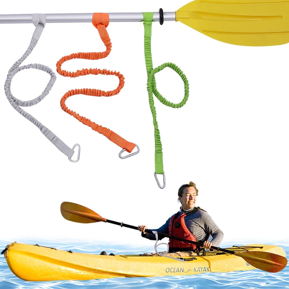 Corda porta asta di sicurezza per guinzaglio per pagaia per kayak con fibbia Cordino estensibile da surf portatile per tavola da surf per canoa da kayak