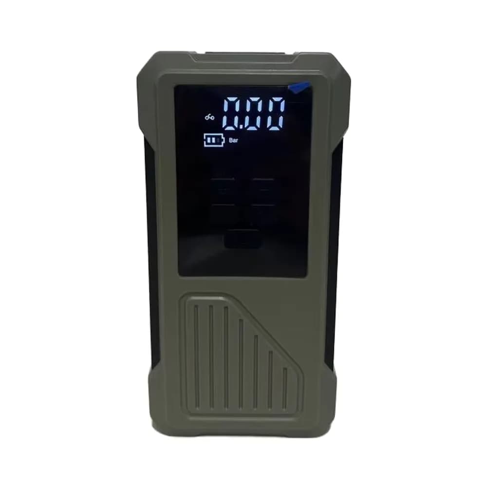 Avviatore di emergenza con compressore d'aria, gonfiaggio, avviamento di emergenza, luce a LED, power bank, monitor della pressione dei pneumatici