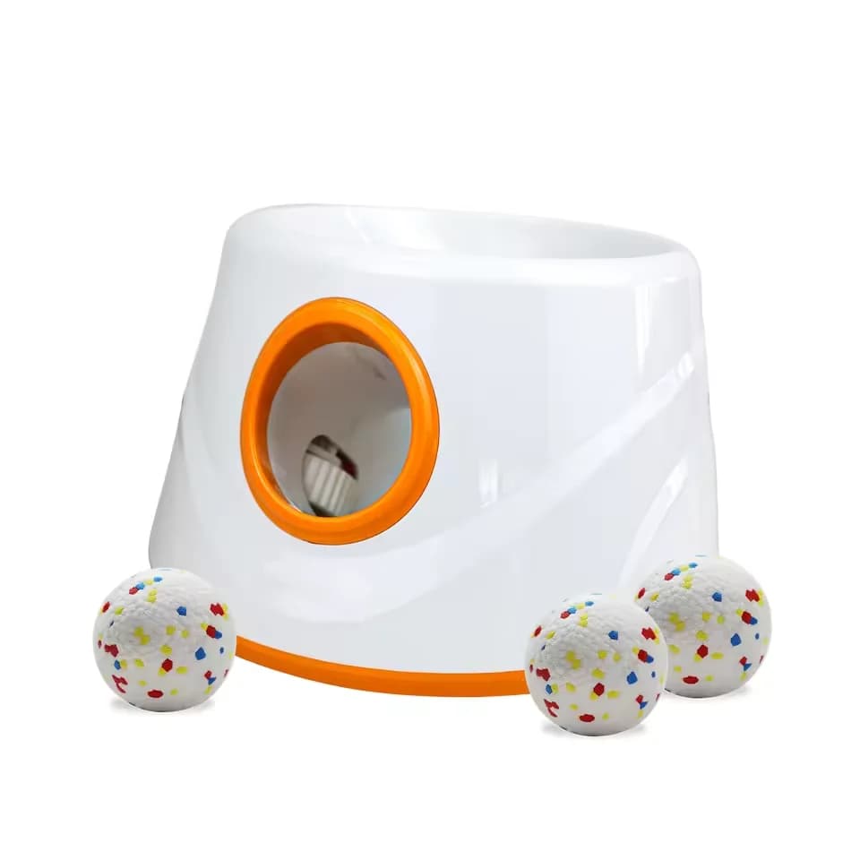Lanciamoia automatico interattivo per esterni in plastica ecologica per cani di piccola taglia/media-Giocattolo per addestramento al tennis