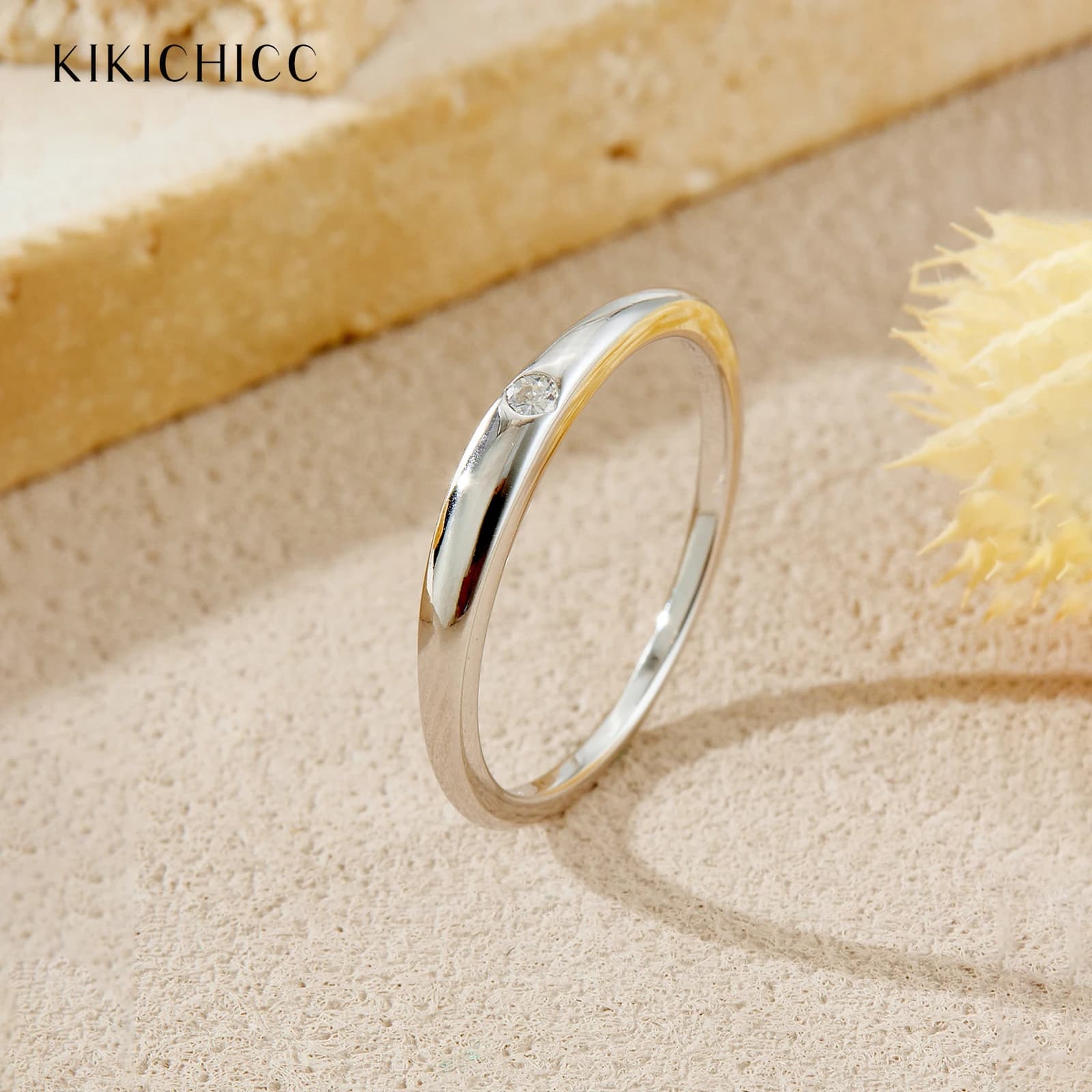 KIKICHICC Anello da donna in argento sterling 925 con zirconi rotondi CZ 2025 Semplice regalo casual per gioielli raffinati per tutti i giorni