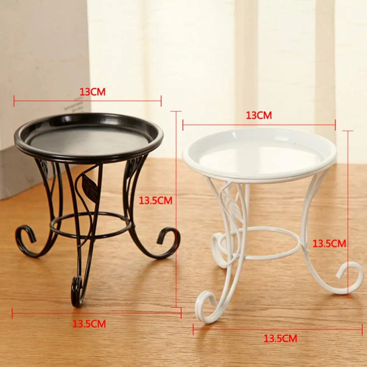 Flower Stool Metal Flower Stand,European Style Stool Balcony Floor Garden Flower Pot Planter Holder Decor Plant Shelve-B51B