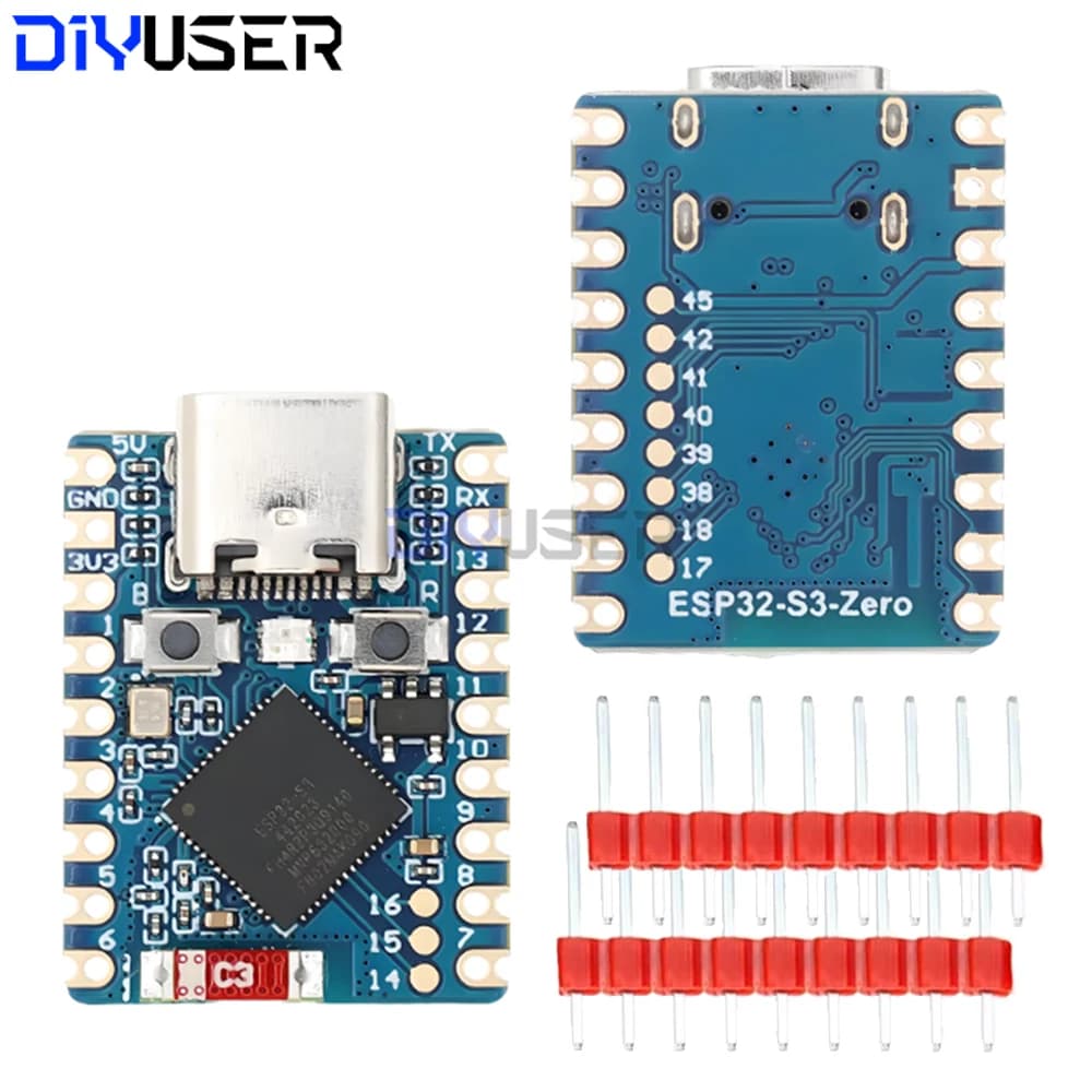 Scheda di sviluppo ESP32-S3-Zero WiFi Bluetooth LE ultra-compatta SMD 4MB Flash per Raspberry Pi con adattatore