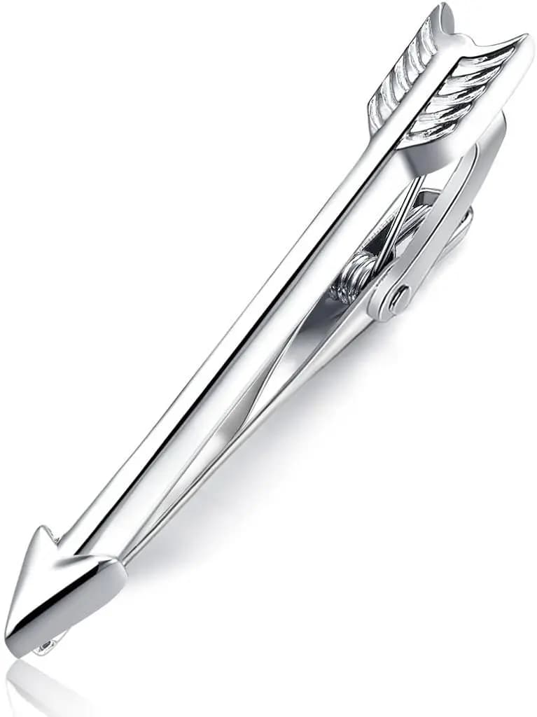 Elegante fermacravatta a forma di freccia per uomo, regalo perfetto per matrimoni e occasioni di lavoro, 4,9 cm in acciaio inossidabile