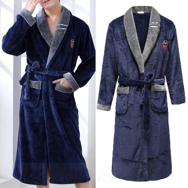 Winter Adding Hot Nightwear Oversize 3XL Oversize 3XL Wearing Set Nightwear Kimono Bathrobe Dress Choral Pile Dresses For Home