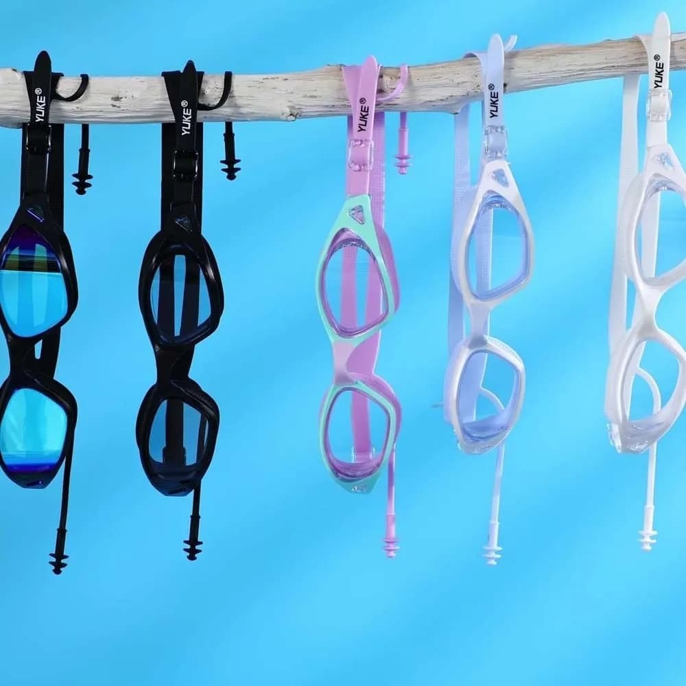 Waterproof Swimwear Galvanotecnica Naso Detachable Swim glasses with earplugs Swimming glasses with 3D HD lenses
