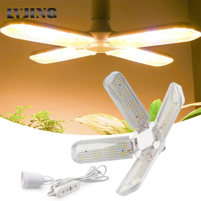 30W 40W 50W Foldable LED Timing Grows Light E27 Phytolamp Full Spectrum For Plants Semi Green Green Plants