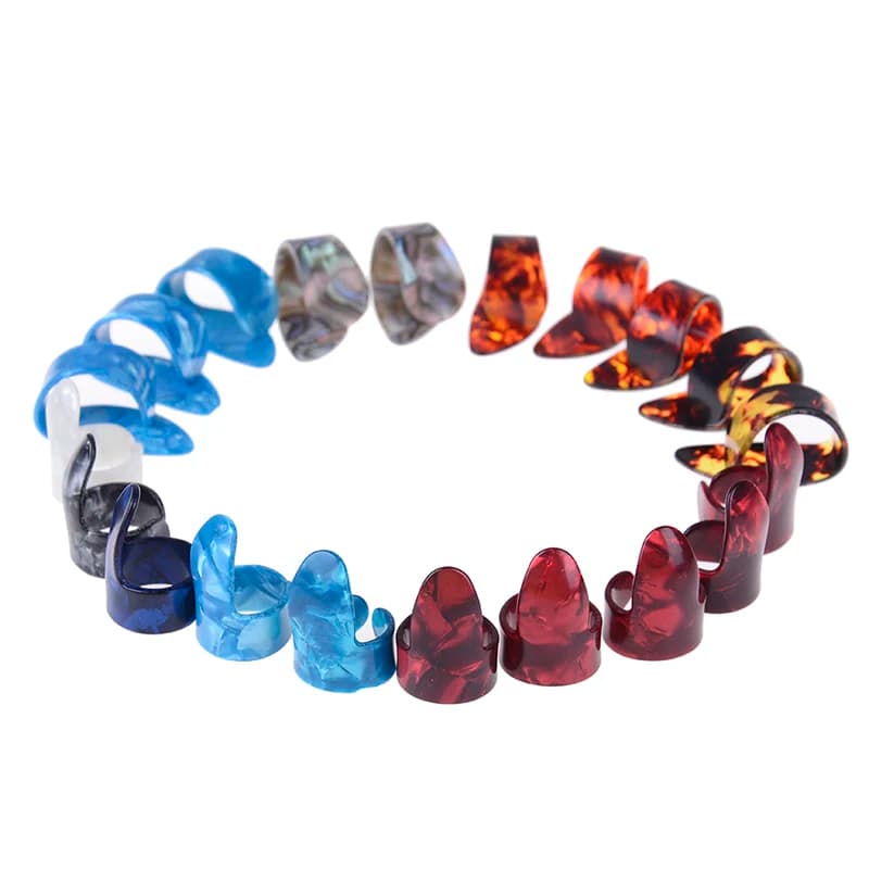 Guitar 10pcs Plectrum Nail Picking Thumb Finger Picks Stainless Steel celluloid