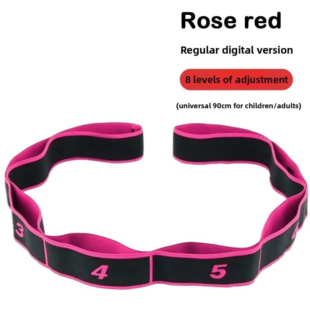 Elastic yoga belt with grid 8/10/12 Flexible training belt with adjustable elongation with multi-stage digital resistance band