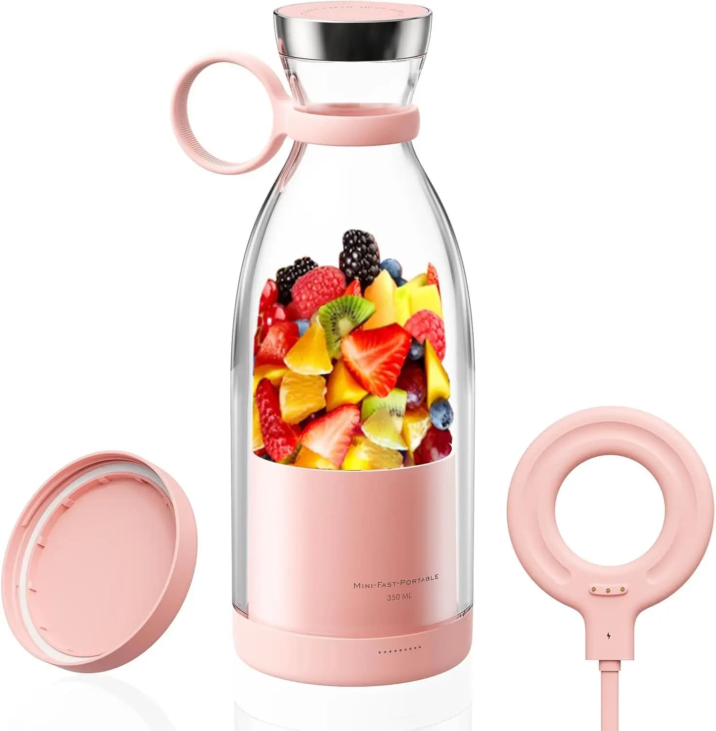 Portable Blender for Shakes and Smoothies with 11.83 Oz Travel Cup and Lid,Durable Stainless Steel Blades for Juice Sale