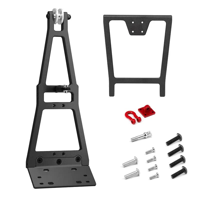Kit braccio gru e verricello per rimorchio per carichi pesanti per modelli RC in scala 1/10 compatibile con stent di salvataggio telaio SCX10 TRX4 Capra LCG
