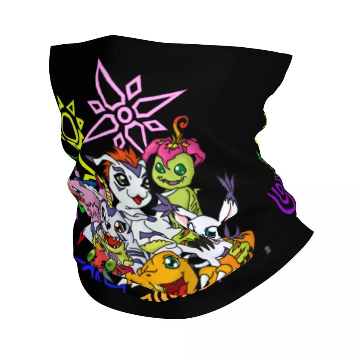 New Digimon And Crests Bandana Neck Gaiter Printed Nostalgic Anime Mask Scarf Multifunctional Face Mask Fishing for Men Women Ad