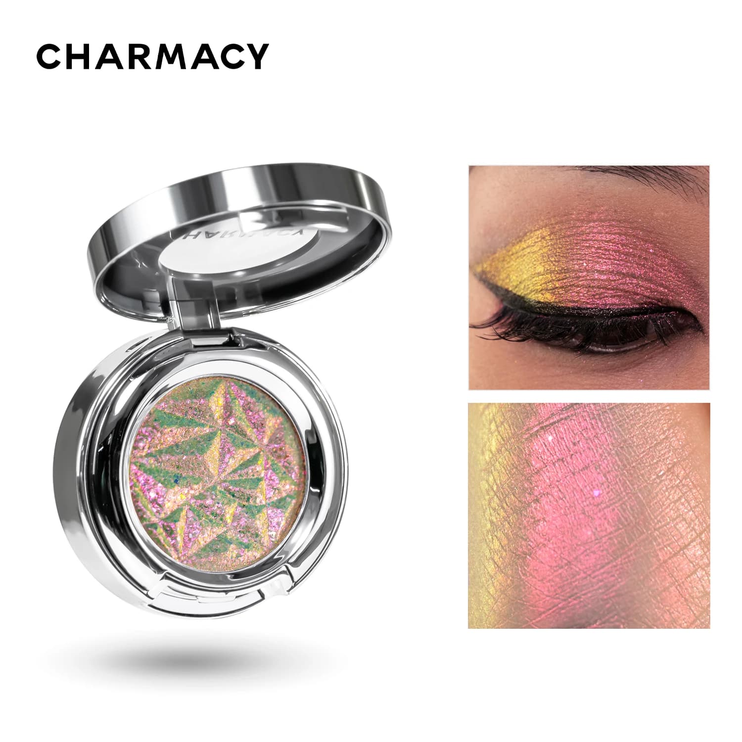 CHARMACY 10 colori glitter a lunga durata multicromo camaleonte ombretto olografico pigmento in polvere trucco occhi per le donne cosmetici