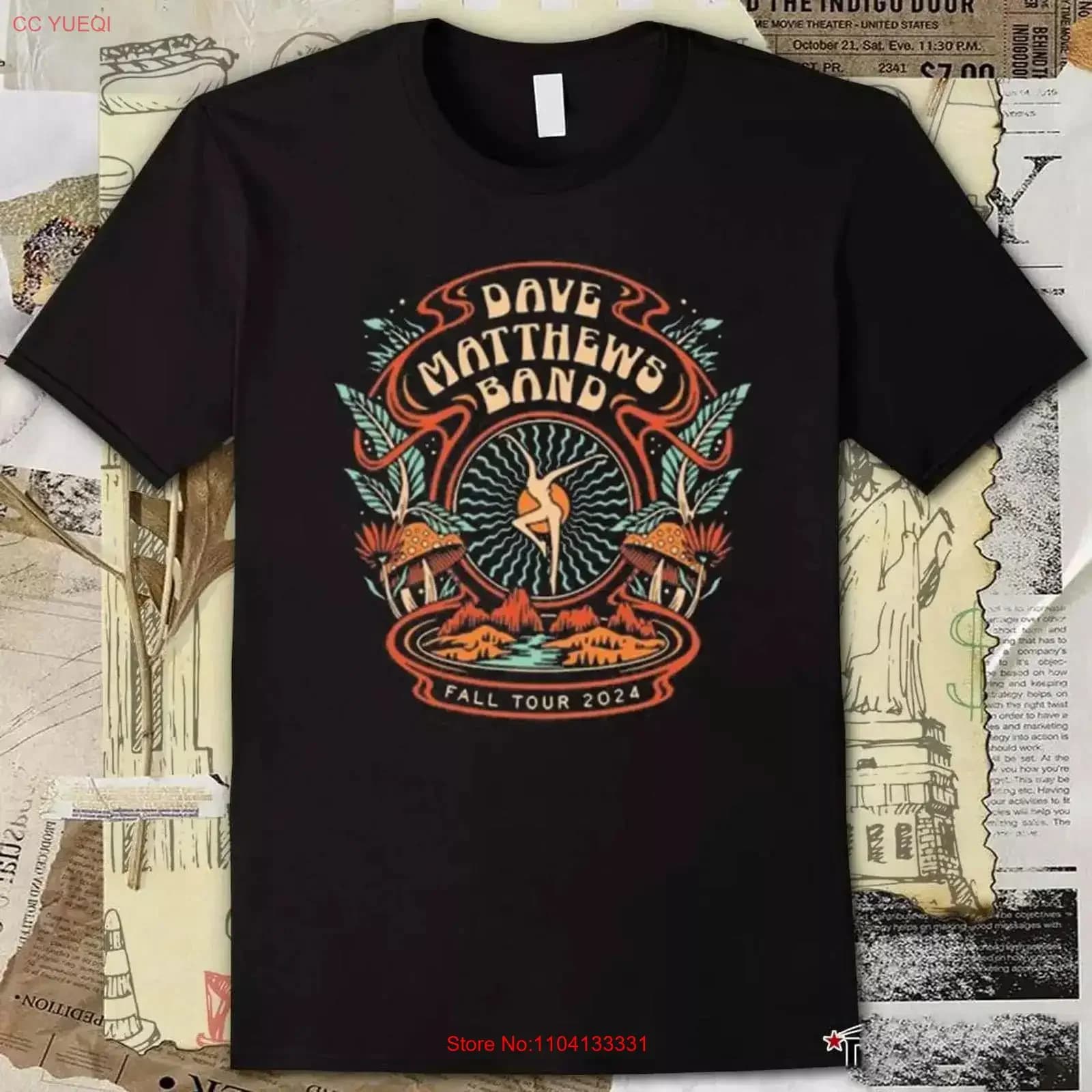 Dave Matthews Band Fall Tour 2024 T Shirt Full Size S 5XL vintage lavato Top unisex per l'uso quotidiano Comodo leggermente