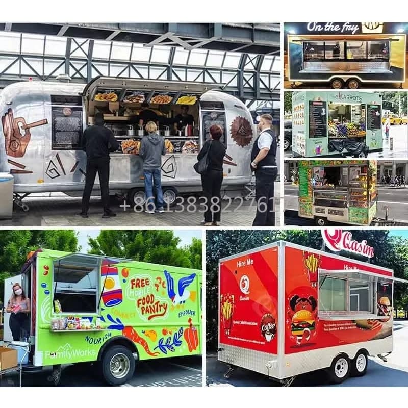 Doner Kebab Roasted Chicken Taco Food Trailer | Folding Mobile Bar with Full Kitchen for Coffee Tea Ice Cream
