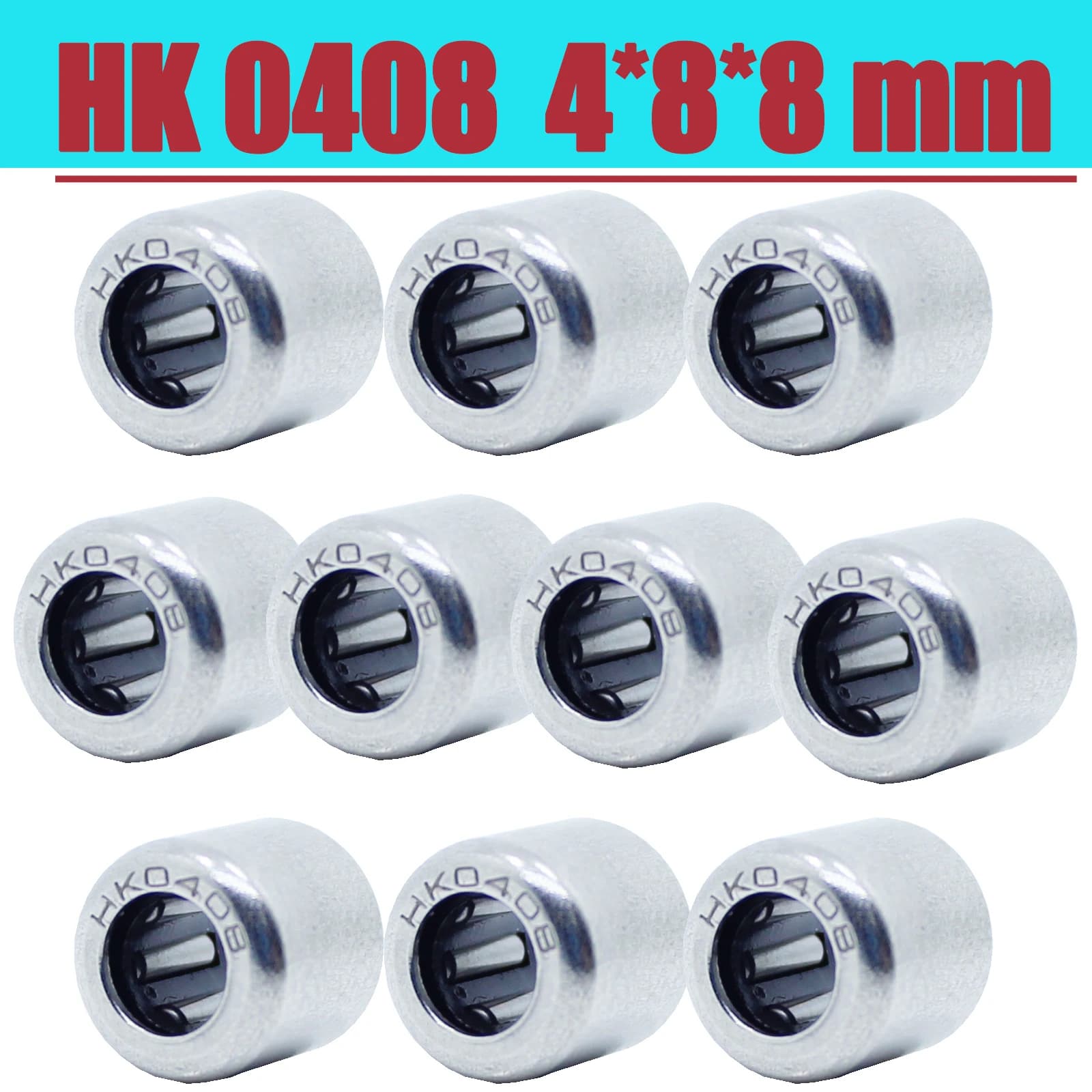 10PC HK0408 Cuscinetti ad aghi 4*8*8mm Cuscinetto a rullini a tazza disegnata HK040808 TLA48Z