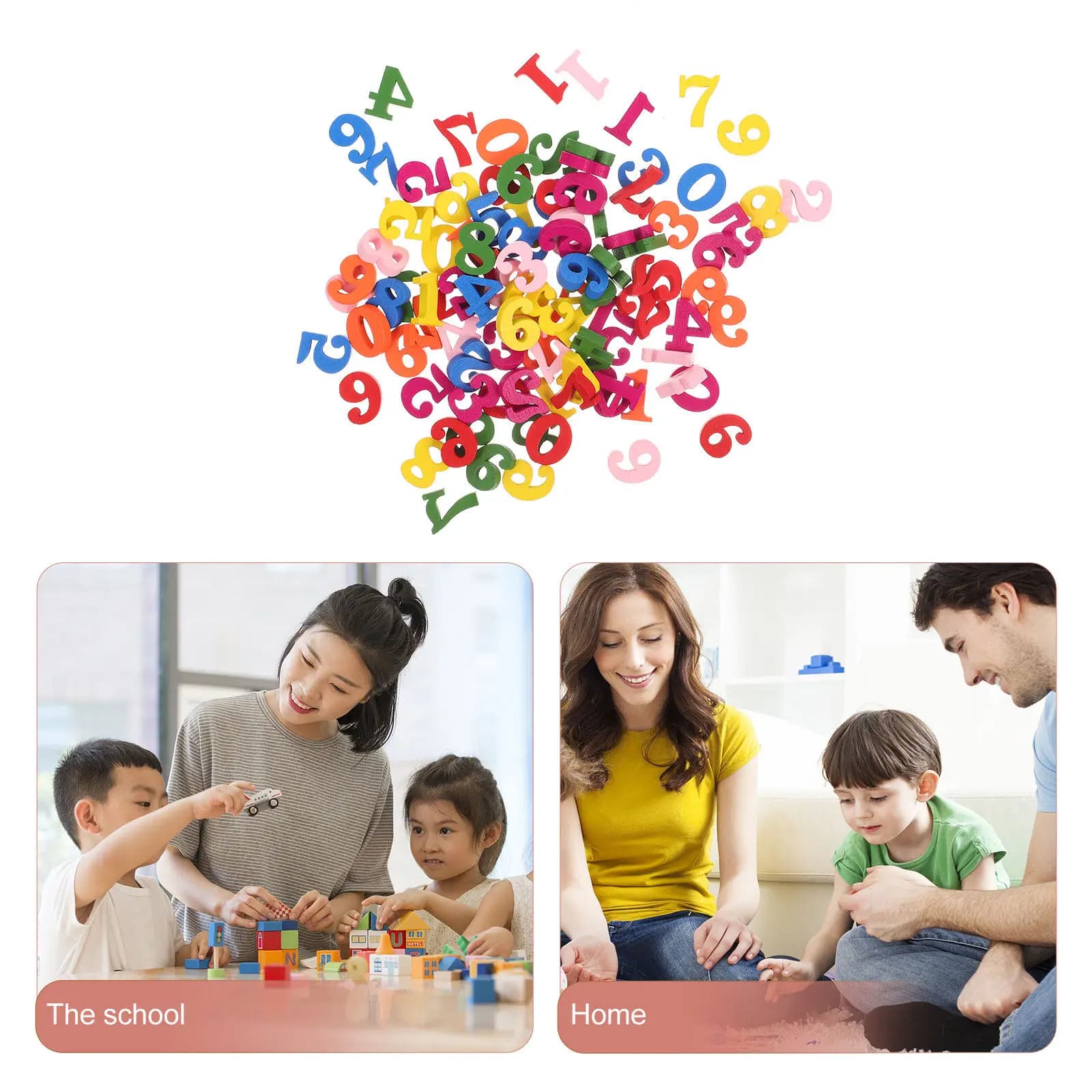 200 Pezzi Numeri in Legno Colorati, Blocchi Cognitivi per Bambini, Set Educativo per l'Apprendimento dei Numeri, Giocattoli Colorati