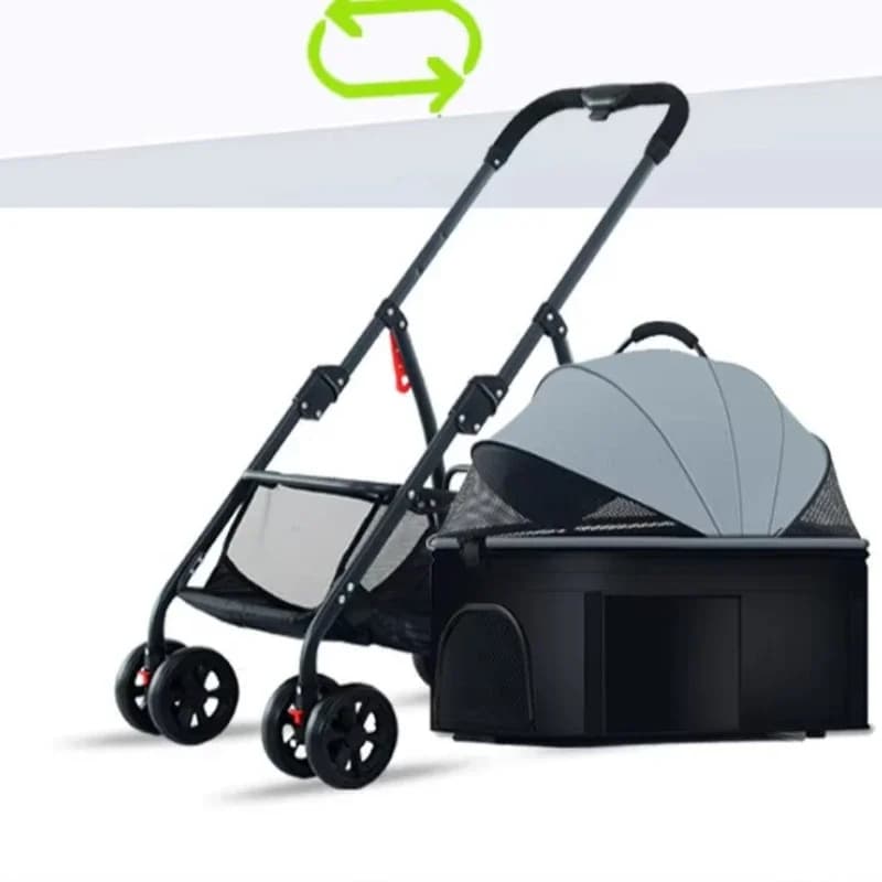 Lightweight Folding Pet Trolley Detachable Cage Carrier For Cat Dog Small Pet Sleeping Basket Travel Equipment