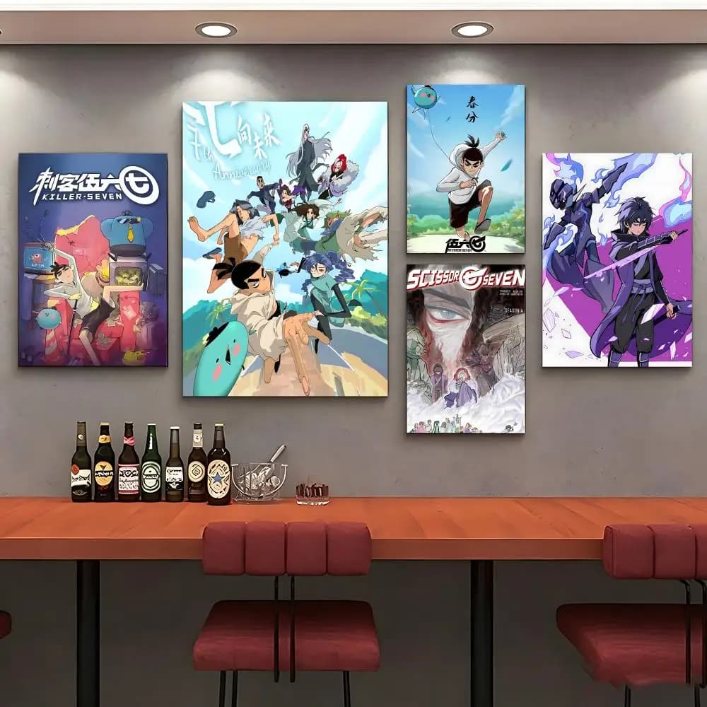 Animation-Scissor SevenS Poster Coffee Shop Wall Decor – Hotel Room Print, Living Room Art Poster