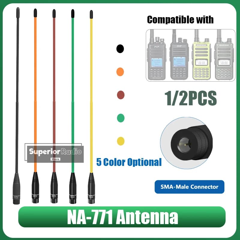 100% originale NAGOYA NA-771 Antenna flessibile morbida SMA-maschio VHF UHF 144/430 MHz 5 colori per MD-UV390 Plus UV-3R Accessori radio