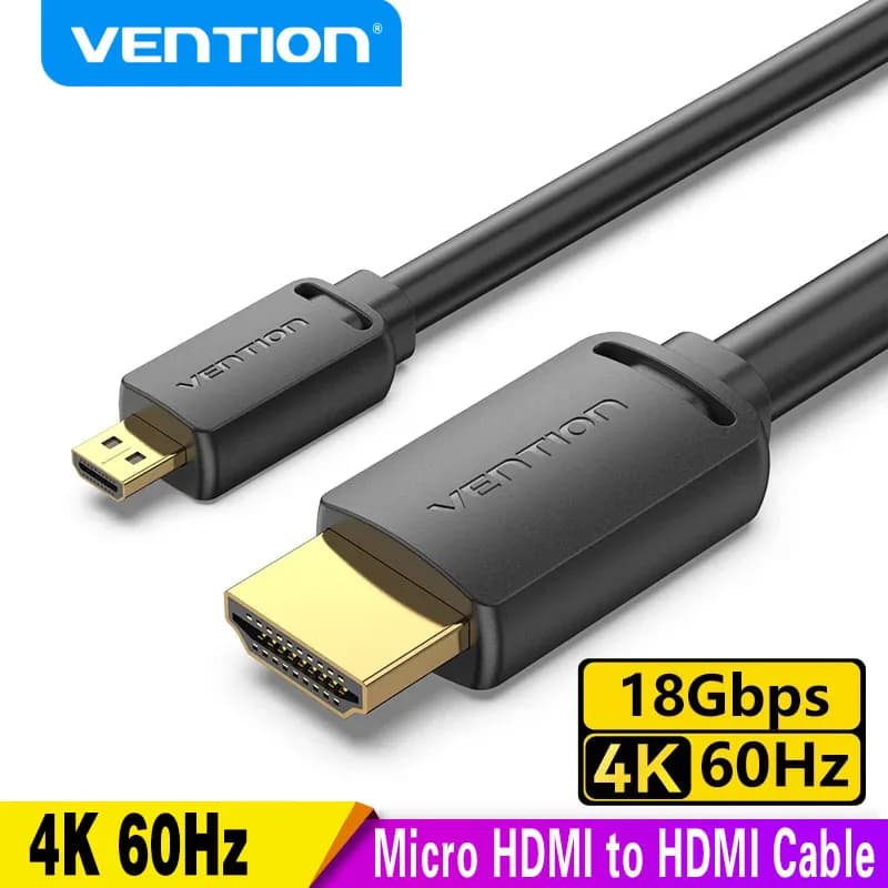 Vention Cavo Micro HDMI a HDMI 4K 60Hz 2m 3mMini Cavo HDMI maschio a maschio per GoPro Sony Fotocamera Callphone Tablet Proiettore HDTV